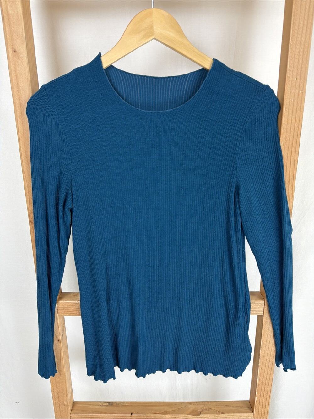 NWT Kleen Blue Long Sleeve High Neck Cotton Blend Top #0827 XL